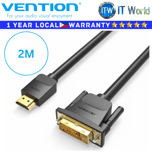 [ABFBH 2M] Vention Cable ABFB HDMI to DVI 24K Gold-Plated Connector (ABFBH 2M)
