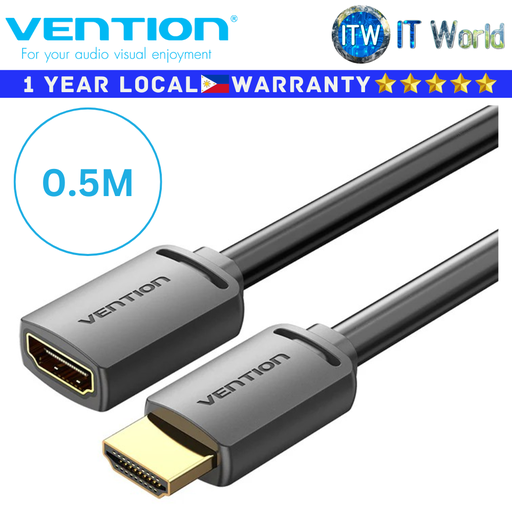 [AHCBD 0.5M] Vention Cable AHC HDMI-A Male to HDMI-A Female 4K HD PVC Type (AHCBD 0.5M)