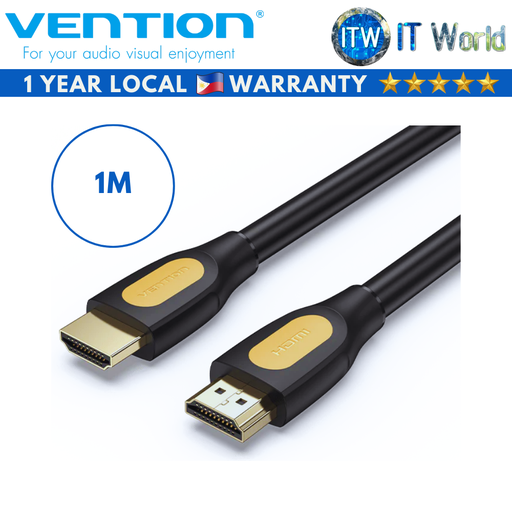 [ALIBF] Vention HDMI-A Male to Male 4K HD Cable PVC Type Black/Yellow (1M)