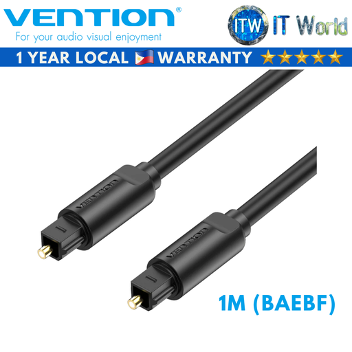 [BAEBF] Vention Optical Fiber Audio Cable Black 1M (BAEBF)