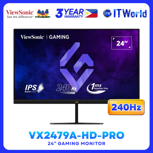 [VX2479A-HD-PRO 240Hz] ViewSonic VX2479A-HD-PRO – 24” 1920×1080 FHD 240Hz IPS Gaming Monitor