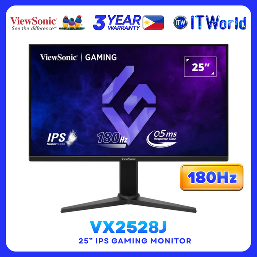 [VX2528J] ViewSonic VX2528J – 25” 1920×1080 FHD IPS 180Hz Gaming Monitor