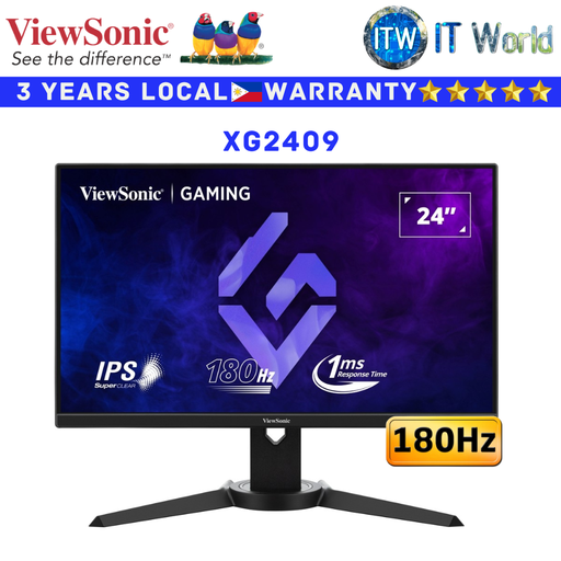 [XG2409] Viewsonic Gaming Monitor XG2409 24" 180Hz 1920 x 1080 FHD IPS 1ms Flicker-free FreeSync