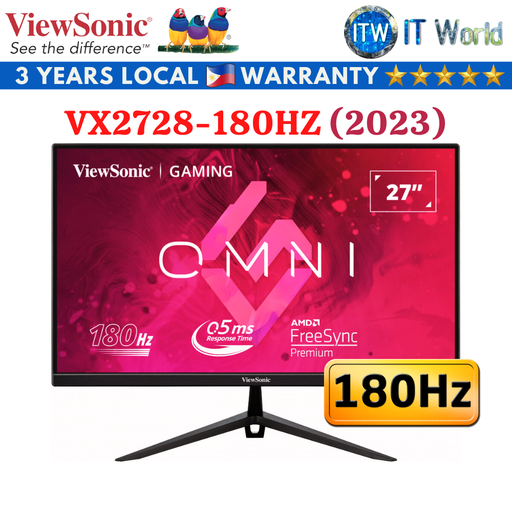 [VX2728-180Hz] Viewsonic VX2728 / 27" 1920x1080 (FHD) / IPS / 0.5ms Flicker-free Gaming Monitor (2023 Model)