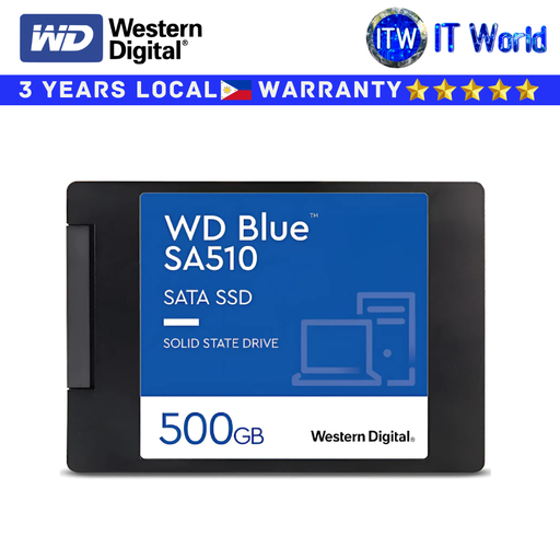 [WDS500G3B0A-00AXR0] Western Digital WD Blue 500GB SATA III 2.5" Internal SSD for Laptop & Desktop WDS500G3B0A-00AXR0 itw