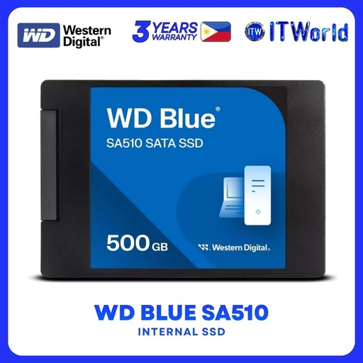 [WDS500G3B0A-00AXR0] Western Digital WD Blue SA510 500GB 2.5-inch SATA Internal SSD WDS500G3B0A-00AXR0