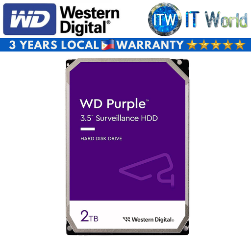 [WD23PURZ] Western Digital Purple 2TB 64MB Cache Surveillance Internal HDD (WD23PURZ) 