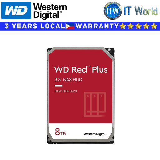 [WD80EFPX-68C4ZN0] Western Digital Red Plus Hard Drive HDD 8TB 256MB Cache SATA 6GB/s (WD80EFPX)