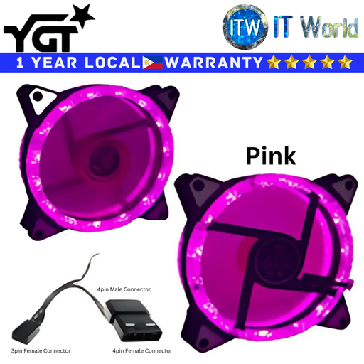 [YGT Diamond Dual Ring (120mm) PINK] YGT PC Fan Diamond Dual Ring 120mm (Pink)