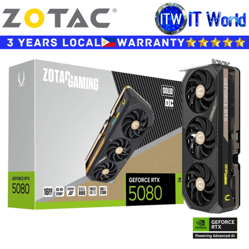 [ZT-B50800J-10P] Zotac Gaming RTX 5080 Solic OC 16GB GDDR7 Geforce Graphic Card (ZT-B50800J-10P)