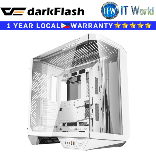 [DarkFlash DY470 WHITE] darkFlash Computer PC Case DY470 ATX Three-side Glass Panel Tempered Glass (White)