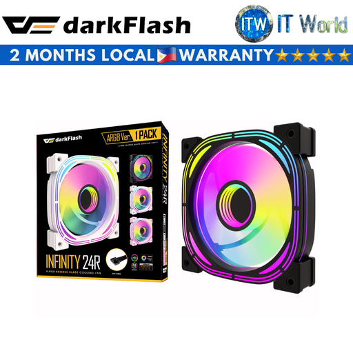 [INFINITY 24R SINGLE FAN BLACK] darkFlash Infinity 24R A-RGB Reverse Blade Cooling Single Fan (Black)