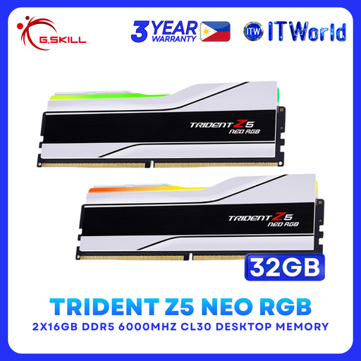 [F5-6000J3036F16GX2-TZ5NRW] G.Skill DDR5 RAM 32GB (16GBx2) 6000Mhz Trident Z5 Neo RGB Memory (F5-6000J3036F16GX2-TZ5NRW)