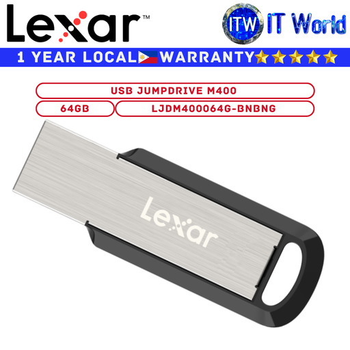 [LJDM400064G-BNBNG] Lexar USB Flash Drive JumpDrive M400 USB 3.0 Compact Design 64GB (LJDM400064G-BNBNG)