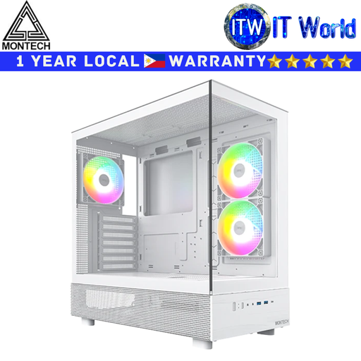 [XR White] Montech Computer PC Case XR Md Tower ATX Tempered Glass (White)