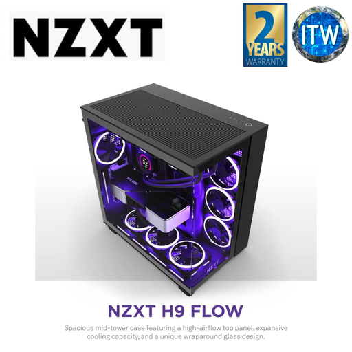 [CM-H91FB-01] NZXT H9 Flow Dual-Chamber Mid-Tower Airflow PC Case (Black)