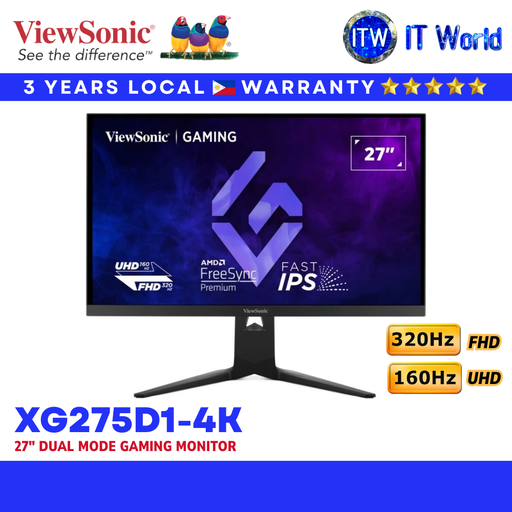 [XG275D1-4k] Viewsonic Gaming Monitor XG275D1-4K 27" 3840x2160 UHD / 160Hz / IPS / 0.5ms GTG / Flicker-free