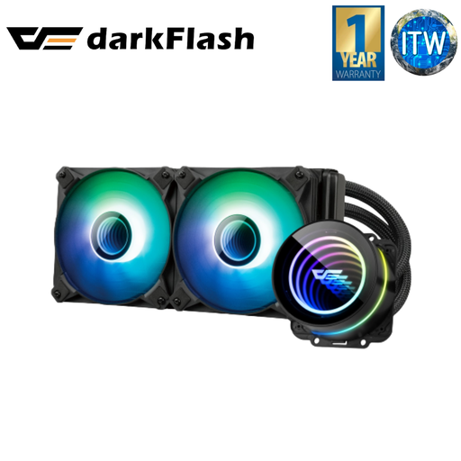 [DX240 V2.6-Black] Darkflash Twister DX240 V2.6 Liquid CPU Cooler (Black and White) (Black)