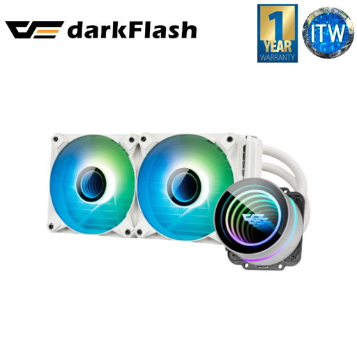 [DX240 V2.6-White] Darkflash Twister DX240 V2.6 Liquid CPU Cooler (Black and White) (White)