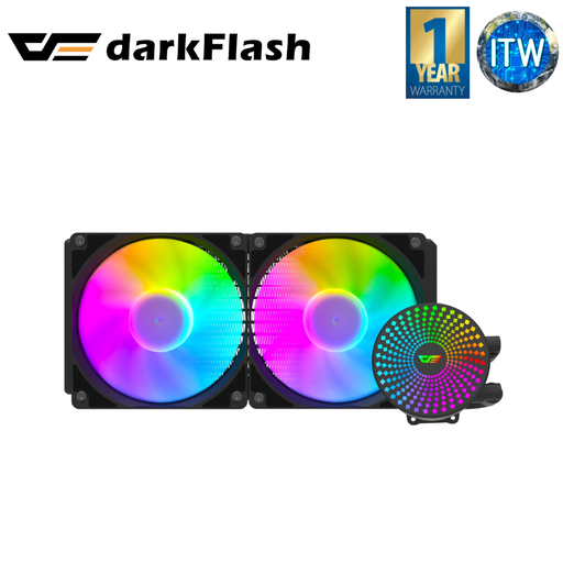 [DC240-Black] Darkflash Radiant DC240 CPU Liquid Cooler (Black and White) (Black)