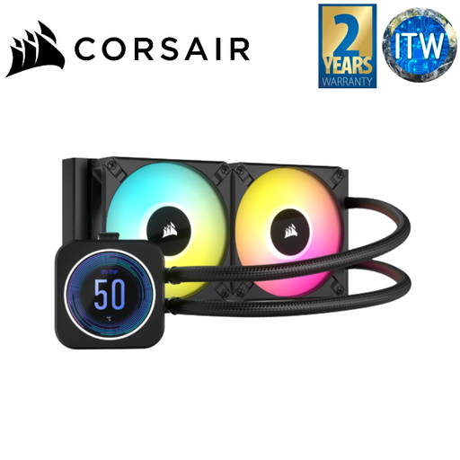 [CS-CW-9060074-WW] Corsair iCUE H100i Elite LCD XT 240mm RGB Liquid CPU Cooler-Black (CS-CW-9060074-WW)