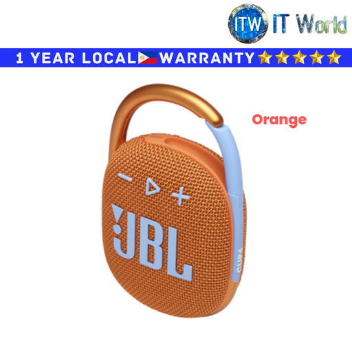 [HARMAN JBL CLIP 4 ORANGE] JBL Harman Bluetooth Speaker Clip4 Portable  (Blue/Blue Pink/Teal/Orange/BLK Orange/Red/Pink)(Orange) (Orange)