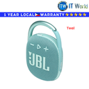 JBL Harman Bluetooth Speaker Clip4 Portable  (Blue/Blue Pink/Teal/Orange/BLK Orange/Red/Pink)(Teal)