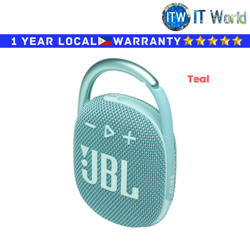 [HARMAN JBL CLIP 4 TEAL] JBL Harman Bluetooth Speaker Clip4 Portable  (Blue/Blue Pink/Teal/Orange/BLK Orange/Red/Pink)(Teal) (TEAL)