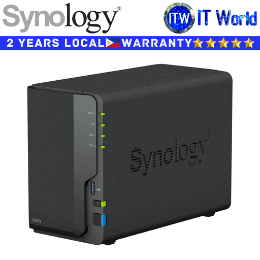 [DS223] Itw | Synology NAS Storage Diskstation DS223 2-Bay Desktop Network Attached Storage (NAS)