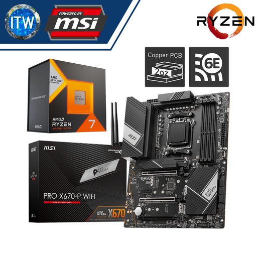 [Pro X670-P Wifi/Ryzen 7 7800X3D] ITW | AMD Ryzen 7 7800X3D Desktop Processor with MSI Pro X670-P WiFi Motherboard Bundle