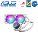 ASUS ROG Ryuo III 240 white edition all-in-one liquid CPU cooler with Asetek 8th gen pump solution, Anime Matrix LED Display and ROG ARGB cooling fans