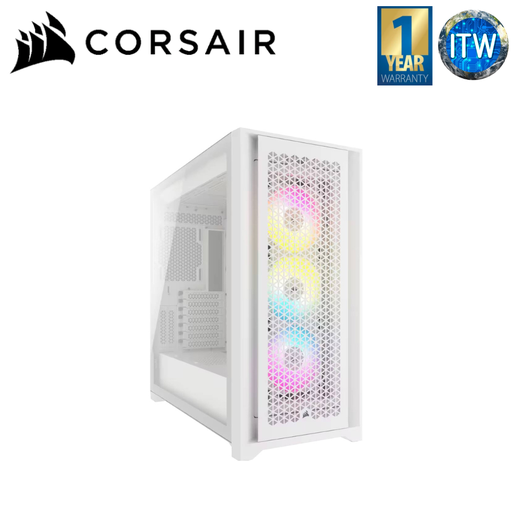 [CC-9011243-WW] ITW | Corsair iCUE 5000D RGB Airflow Tempered Glass Mid-Tower PC Case (Black/True White) (True White)