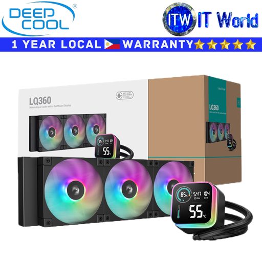 [R-LQ360-BKLSMW-G-1] Deepcool CPU Cooler Fan LQ360 Liquid Cooler with Dashboard Display Black (R-LQ360-BKLSMW-G-1)