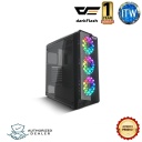 darkFlash WATER SQUARE 5 ATX Mid-Tower Computer Gaming Case Honeycomb Design Acrylic Windows with 3 RGB Fans