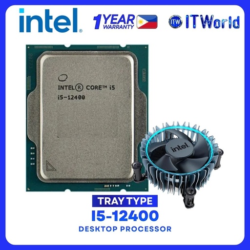 [I5-12400 MPK 1Y] Intel Core i5-12400 18MB Cache Up to 4.40Ghz Desktop Processor - Tray Type