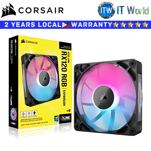 [CS-CO-9051017-WW] Itw | Corsair PC Fan iCUE Link RX120 RGB Black 120mm PWM Single Fan Expansion (CS-CO-9051017-WW)