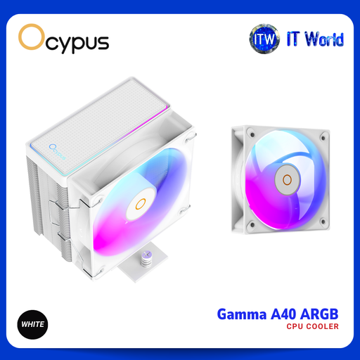 [Gamma-A40-WH1AAWN00X-GL] Ocypus Gamma A40 ARGB CPU Cooler | White | itw
