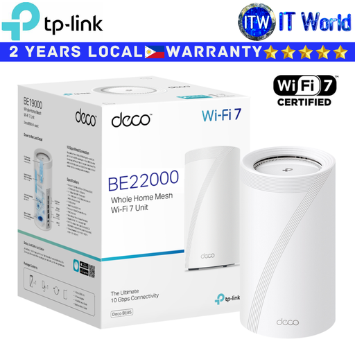 [Deco BE85(1-pack)] Itw | TP-Link Mesh Wifi System Deco BE85 BE22000 Tri-Band Home Mesh Wifi 7 (1pack | 2pack | 3pack)