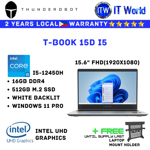[T-Book 15D i5] Itw | Thunderobot Laptop T-Book 15D i5 | i5-12450H | DDR4 16GB | 512GB SSD | Intel UHD Graphics