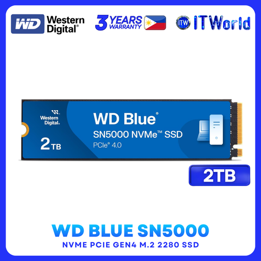 [WDS200T4B0E] Western Digital WD Blue SN5000 - 2TB NVMe SSD PCIe Gen4 M.2 2280 WDS200T4B0E