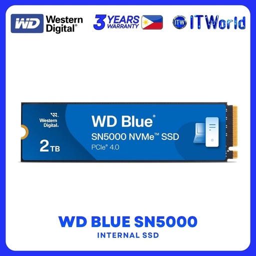 [WDS200T4B0E] Western Digital WD Blue SN5000 2TB M.2 2280 PCIe 4.0 NVMe Internal SSD - WDS200T4B0E