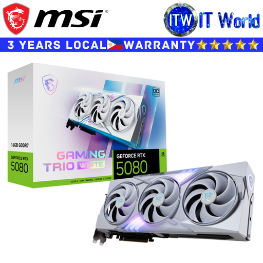 [MSI GEFORCE RTX 5080 16G GAMING TRIO OC WHITE] MSI GEFORCE RTX 5080 16G GAMING TRIO OC WHITE (912-V531-045)