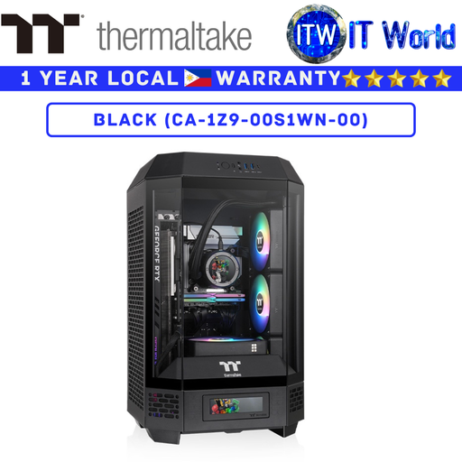 [CA-1Z9-00S1WN-00] Thermaltake Computer PC Case The Tower 250 mini-ITX Mini Tower Tempered Glass Black (CA-1Z9-00S1WN-00)