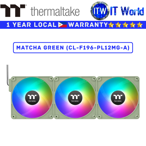 [CL-F196-PL12MG-A] Thermaltake Computer PC Fan CT120 EX ARGB Sync Cooling Triple Fan Matcha Green (CL-F196-PL12MG-A)