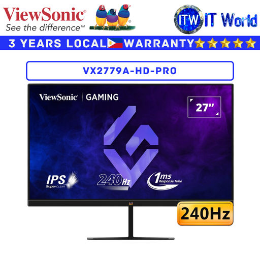[VX2779A-HD-PRO 240Hz] Viewsonic Gaming Monitor VX2779A-HD-PRO 27" FHD (240Hz) / IPS / 1ms