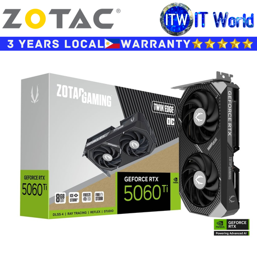 [ZT-B50610H-10M] Zotac Gaming RTX 5060 Ti Twin Edge 8GB GDDR7 Geforce Graphic Card (ZT-B50610H-10M)