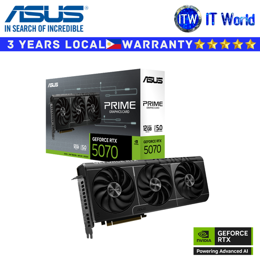 [PRIME-RTX5070-12G] Itw | ASUS RTX 5070 12GB GDDR7 Prime Geforce Graphics Card (PRIME-RTX5070-12G)