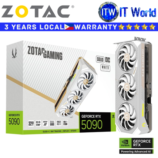 [ZT-B50900Q-10P] Itw | Zotac Gaming RTX 5090 32GB GDDR7 Solid OC White Edition Geforce Graphic Card (ZT-B50900Q-10P)