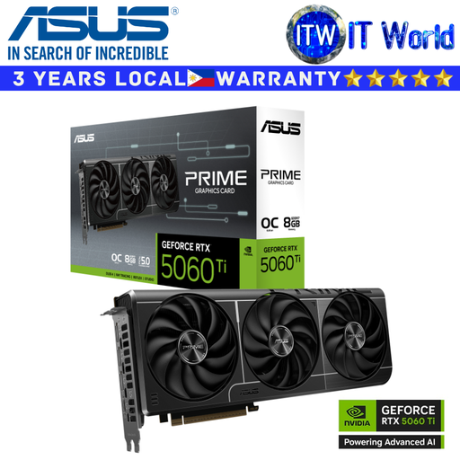[PRIME-RTX5060TI-O8G] ASUS RTX 5060 Ti 8GB GDDR7 OC Prime GeForce Graphic Card (PRIME-RTX5060TI-O8G) | itw