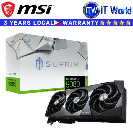 [GEFORCE RTX 5080 16G SUPRIM SOC] MSI RTX 5080 16GB GDDR7 Suprim SOC Geforce Graphic Card (GEFORCE RTX 5080 16G SUPRIM SOC)
